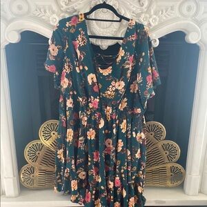 Floral Green Dress